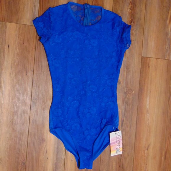 Baltogs Tops - Baltogs Royal Blue Lace Ballet Dance Leotard Size Small